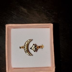 Moon & star ring